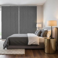 Panneaux Japonais Occultants Gris Foncé sur Rail Extensible, Hauteur 243 cm