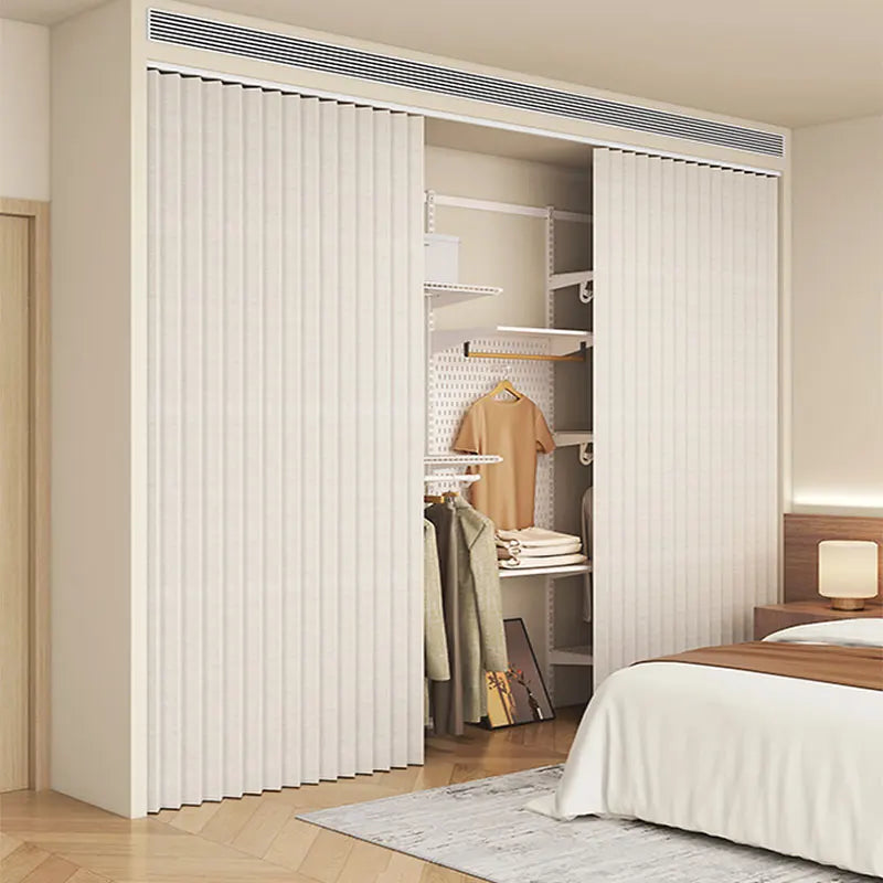 Rideau Séparateur de Pièce Plissé Polyester Beige Gris 100 à 240 cm