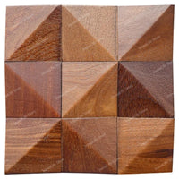 Panneau Acoustique Mural 3D Pyramides Bois Massif 30 x 30 cm