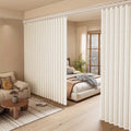 Rideau Séparateur de Pièce Plissé Polyester Beige Gris 100 à 240 cm