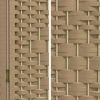 Paravent 3 panneaux fibres de papier tressées cadre bois naturel, dimensions 120 x 170 cm