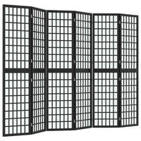 Paravent Japonais 6 Panneaux Shoji Sapin Massif Noir 240 x 170 cm