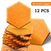 Panneau Acoustique Décoratif Hexagonal 12 Pièces Polyester 0,8 à 1,2 cm