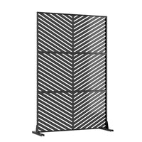 Paravent extérieur métal noir 5 motifs au choix, motif chevrons