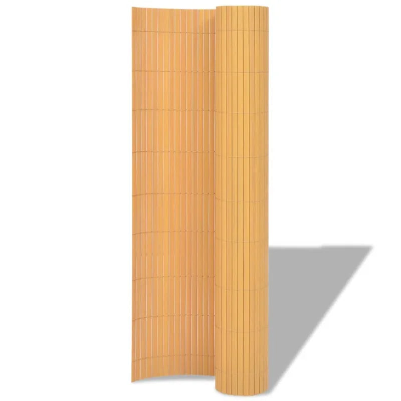 Brise-Vue Rouleau PVC Double Face Jaune Aspect Bambou 500 x 90 cm