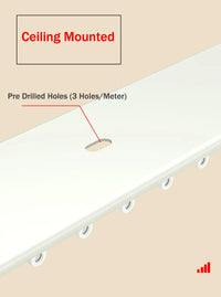 Rail plafond double voie ultra fin aluminium blanc ou champagne, pour un dressing