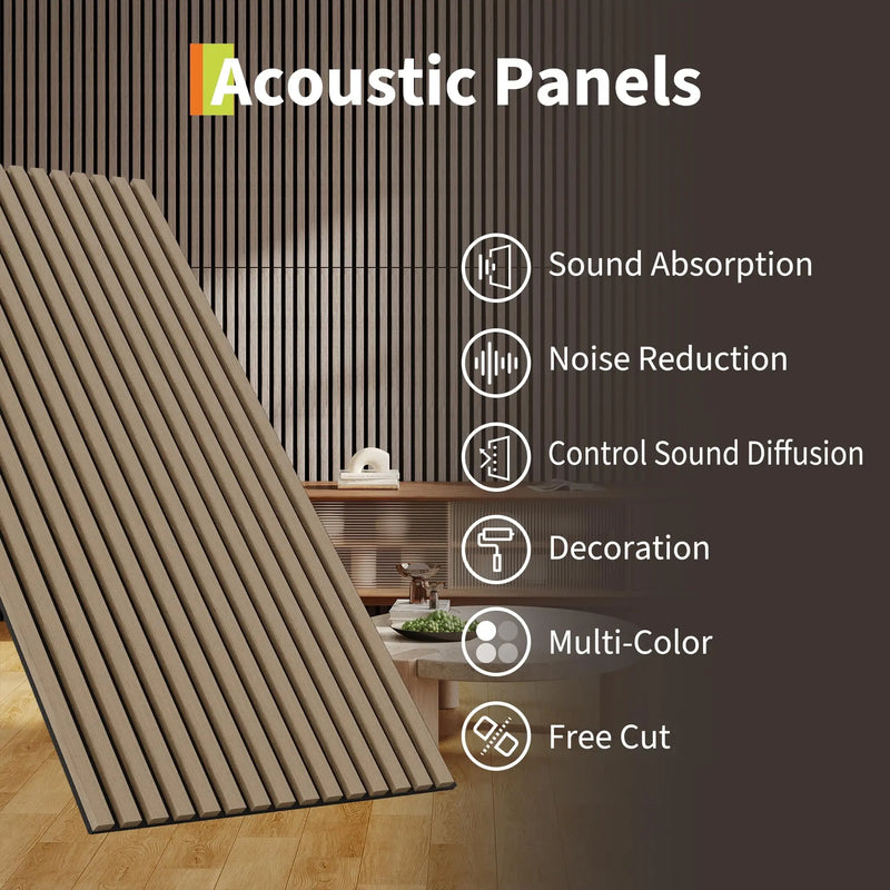Panneau Acoustique Mural Rainuré 3D Bois 120 x 30 ou 120 x 60 cm