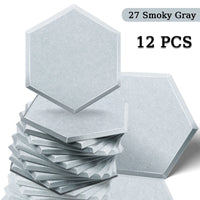 Panneau Acoustique Décoratif Hexagonal 12 Pièces Polyester 0,8 à 1,2 cm
