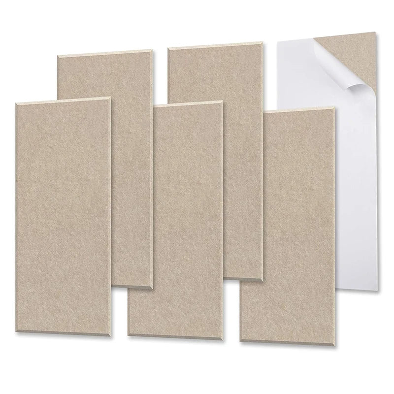 Panneau Acoustique Mural Autocollant Feutre 60 x 30 cm, Lot de 6, 7 Couleurs