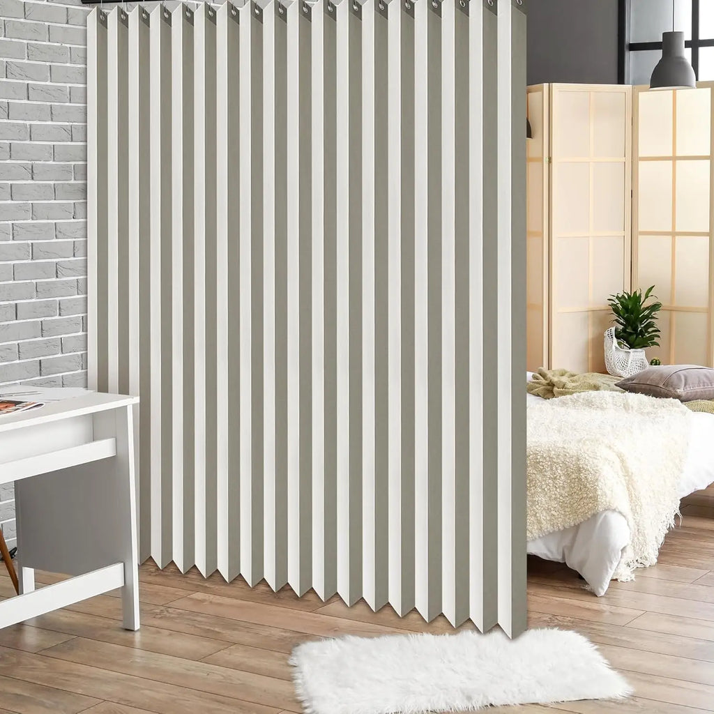Rideau Séparateur Extra Large Plissé Beige Gris Noir 100 à 300 cm