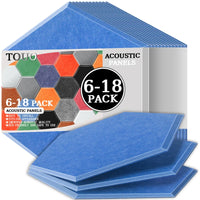Panneau Acoustique Mural Hexagonal Polyester 6 à 18 Pièces 0,8 cm