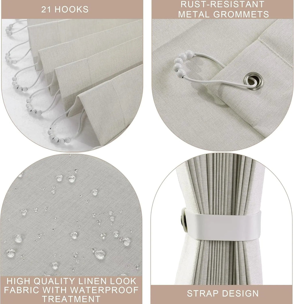 Rideau Séparateur Extra Large Plissé Beige Gris Noir 100 à 300 cm