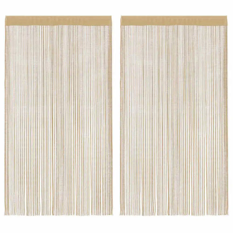 Rideau Séparateur à Fils Beige, Lot de 2, 140 x 250 cm