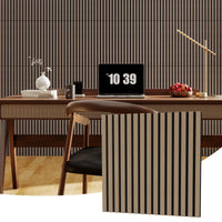 Panneau Acoustique Mural à Lattes Bois 60 x 60 cm, Lot de 6, 8 ou 10