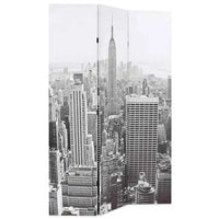 Paravent 3 Panneaux Imprimé New York Noir et Blanc 120 x 170 cm