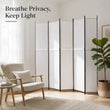 Paravent 6 Panneaux Autoportant Tissu Blanc 300 x 220 cm