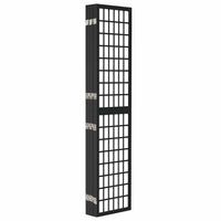 Paravent Japonais 6 Panneaux Shoji Papier de Riz Noir 240 x 170 cm