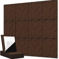 Panneau Acoustique Mural Feutre Autocollant Motifs Géométriques 30 x 40 cm, Lot de 12