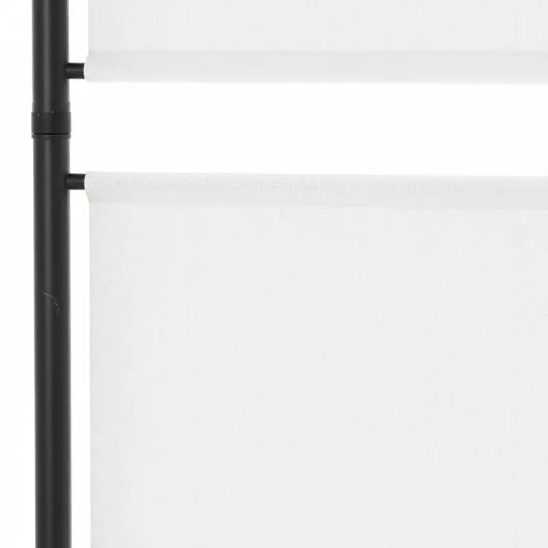 Paravent 6 Panneaux Tissu Blanc Cadre Noir 300 x 200 cm