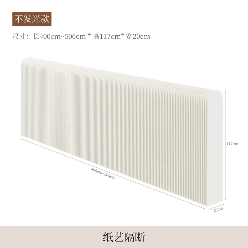 Cloison Amovible Accordéon en Papier Blanc, Hauteur 78 à 117 cm