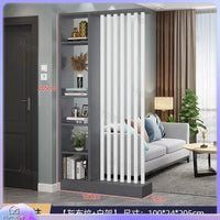 Étagère séparatrice de pièce à lames verticales blanc noir gris, pour ranger et décorer