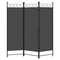 Paravent 3 ou 4 panneaux métal et polyester gris foncé