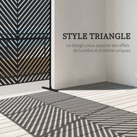 Paravent Extérieur Métal Ajouré Motif Chevrons Noir 122 x 198 cm